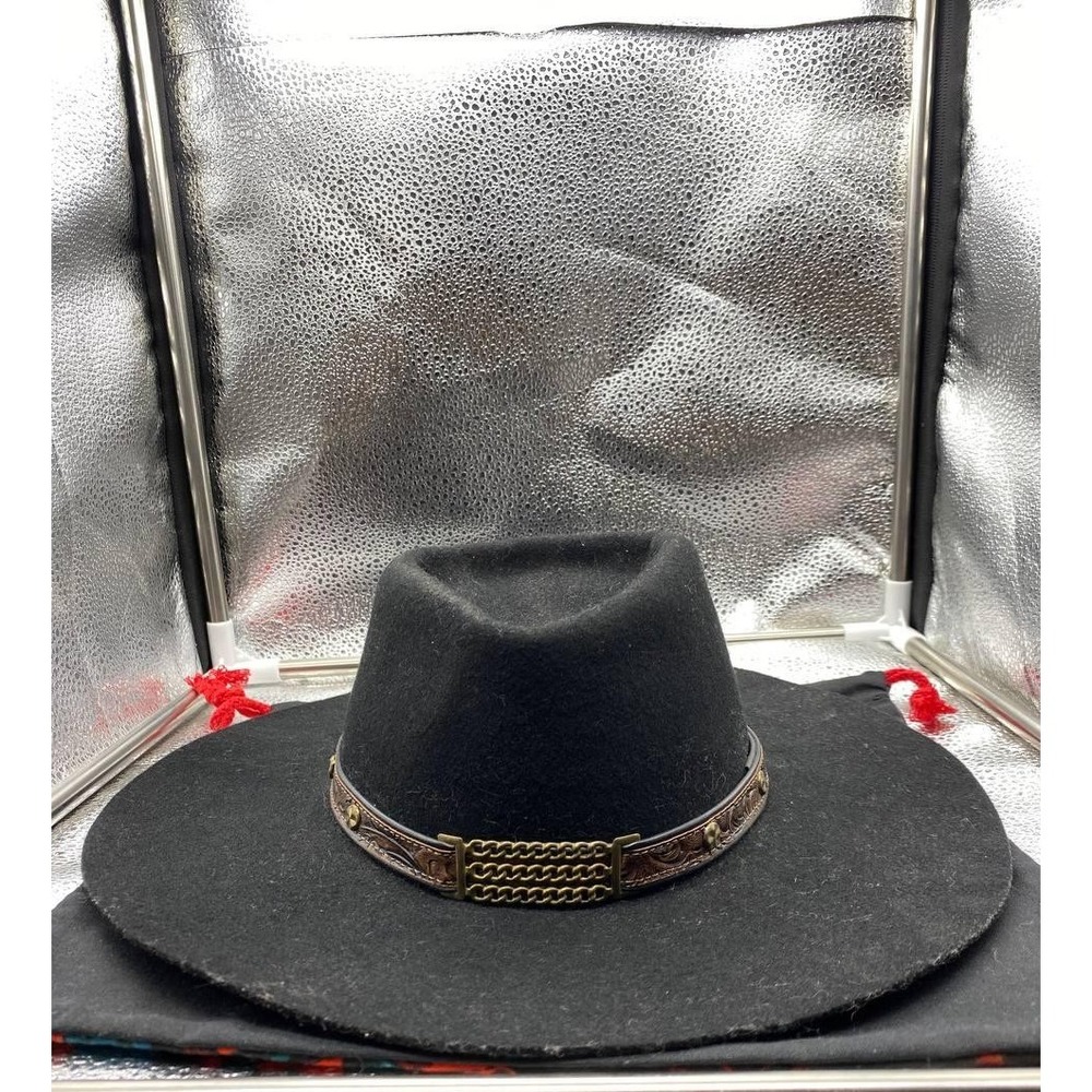 Silver Spur Little Joe Cowboy Hat Men Medium Black Wool Wide Brim Western Outlaw